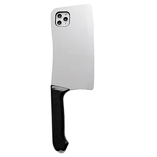 Yesunktt dla iPhone 13 kreatywny uroczy wysoka imitacja fałszywy zabawny silikonowy nóż kuchenny ochrona przed upadkiem etui na telefon biały - Etui i futerały do telefonów - miniaturka - grafika 1
