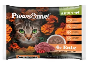Pawsome Adult Ente - kaczka saszetki 4x85g - Mokra karma dla kotów - miniaturka - grafika 1