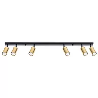 Lampy sufitowe - Plafon WINX 6L czarny/złoty SOLLUX LIGHTING - miniaturka - grafika 1