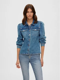 Koszule damskie - Selected Femme Koszula jeansowa Karna 16088227 Niebieski Regular Fit - grafika 1