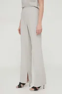 Spodnie damskie - Calvin Klein spodnie damskie kolor szary proste high waist - miniaturka - grafika 1
