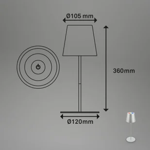 Briloner Lampa stołowa LED 7507015 chrom mat RGBW IP44 ściemniacz dotykowy - Lampy stojące - miniaturka - grafika 1