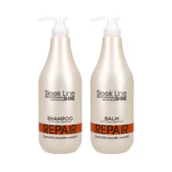 Zestawy kosmetyków damskich - STAPIZ SLEEK LINE REPAIR Balsam z jedwabiem 1000ml+Szampon 1000ml - miniaturka - grafika 1