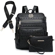 Torebki damskie - MKP COLLECTION Moda damska plecak torebka kabriolet duży damski plecak podróżny torby na ramię zestaw torebek 2 szt. z frędzlami, czarny-1, Plecaki tornistry - miniaturka - grafika 1