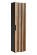 Meble łazienkowe - WISZĄCY Słupek Łazienkowy Czarny 140 cm RYFLOWANY - miniaturka - grafika 1