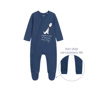 Pajac z długim rękawem dla dziecka do 2 lat, niebieski - Pajacyki dla niemowląt - miniaturka - grafika 1