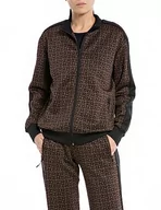 Bluzy damskie - Replay Bluza damska, 010 brązowy/czarny, L - miniaturka - grafika 1