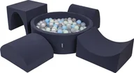 Suche baseny - KiddyMoon KiddyMoon Piankowy plac zabaw PPZP-OK30D-135 z piłeczkami granatowy: perła-szary-transparent-babyblue-mięta basen 300/górka/tunel/rampa L/półwałek L Zabawka plac zabaw - miniaturka - grafika 1