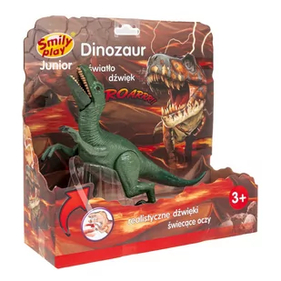 Smily Play, Dinozaur światło, dźwięk, Raptor zielony - Figurki dla dzieci - miniaturka - grafika 1