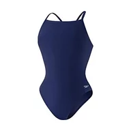 Stroje kąpielowe dla dziewczynek - Speedo Damski strój kąpielowy jednoczęściowy Endurance+ Flyback jednolite kolory drużyny dla dorosłych Speedo Navy 32 - miniaturka - grafika 1