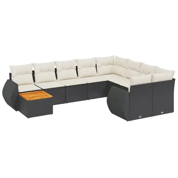 Zestaw mebli ogrodowych z rattanem PE, czarny, wymiary: 62x62x69 cm, 55x62x