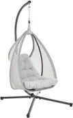 Fotele ogrodowe wiszące - BELIANI Fotel wiszący ze stojakiem jasnoszary AVEGNO - miniaturka - grafika 1