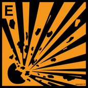 Systemy ekspozycyjne i znaki informacyjne - LA006 SUBSTANCJA WYBUCHOWA, FN - FOLIA SAMOPRZYLEPNA; (100X100MM) - miniaturka - grafika 1