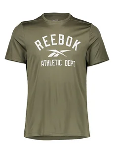 Reebok Koszulka sportowa "Poly" w kolorze khaki - Koszulki sportowe męskie - miniaturka - grafika 1