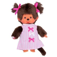 Maskotki i pluszaki - Monchhichi - Pluszowa małpka 20cm, dziewczynka w różowej sukience - miniaturka - grafika 1