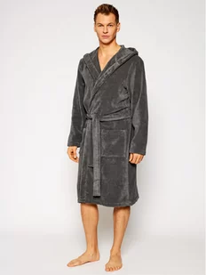 Tommy Hilfiger Szlafrok Icon Hooded Bathrobe 2S87905573 Szary - Szlafroki męskie - miniaturka - grafika 1