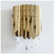 Lampy ścienne - BELLA kinkiet złoty z kryształami wysoki połysk 30cm x 24 cm 23241 - miniaturka - grafika 1