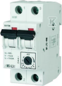 Eaton Wyłącznik silnikowy 2P 2.2kW 4-6.3A Z-MS-6.32 248397 248397 - Wyłączniki światła i elektryczne - miniaturka - grafika 1