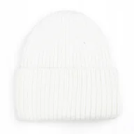 Czapki damskie - CZAPKA BEANIE DAMSKA WEŁNIANA WEŁNA ZIMOWA NA ZIMĘ 60% Angora MLECZNA - miniaturka - grafika 1