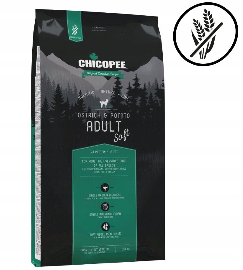 Chicopee Holistic Soft Adult Ostrich &Potato struś 12kg