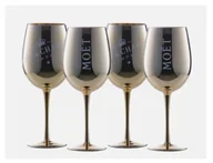 Kieliszki - Kieliszki do szampana wina MOET CHANDON 4 szt zestaw złote - miniaturka - grafika 1