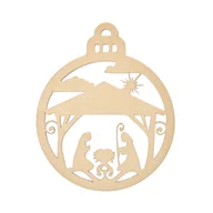 Bombki - Drewniana Bombka Choinkowa Szopka W Bombce - miniaturka - grafika 1