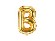 Balony i akcesoria - PartyDeco Balon foliowy, litera B, złoty, 35 cm - miniaturka - grafika 1