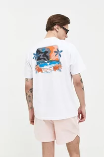 Koszulki męskie - Rip Curl t-shirt bawełniany kolor biały z nadrukiem - grafika 1