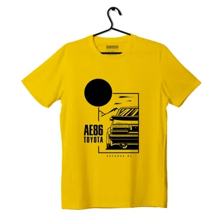 T-shirt koszulka Toyota AE86 żółta-M - Odzież do sportów motorowych - miniaturka - grafika 1