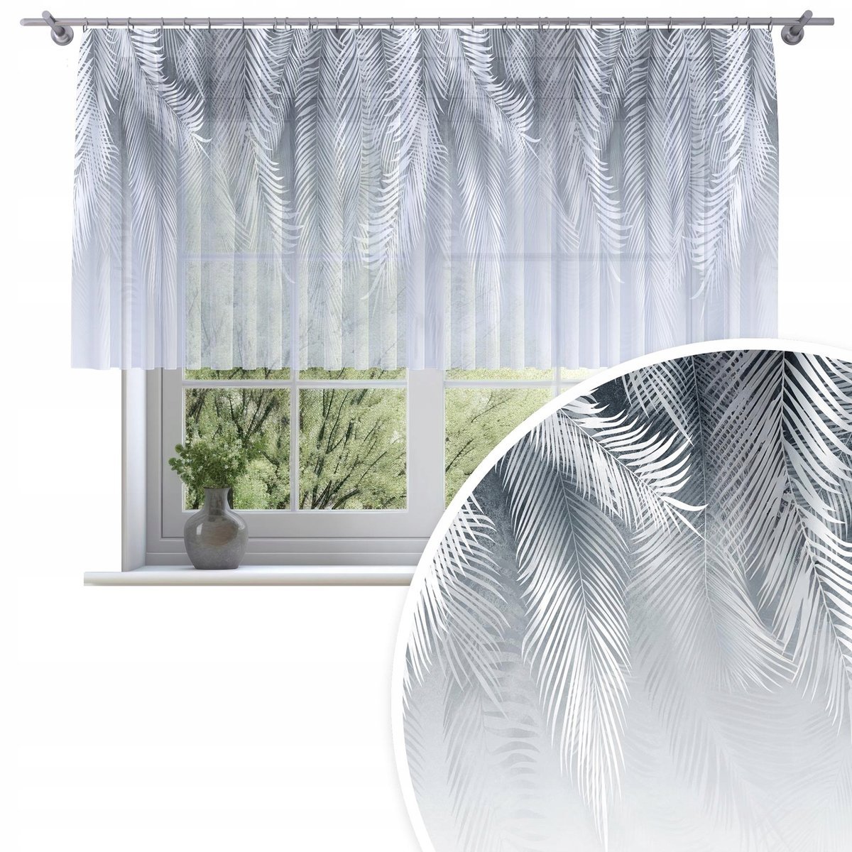 FIRANA GOTOWA WOAL 300X120 BARWIONA WZÓR NA ŻABKI TAŚMIE FIRANY 193