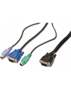 Digitus Kabel KVM KVM cable K17 PS2 for consoles with KVM 1xHD-15/M 1xVG (DC-19102) - Kable komputerowe i do monitorów - miniaturka - grafika 1