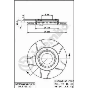 Tarcza hamulcowa BREMBO 09.6799.75 - Tarcze hamulcowe - miniaturka - grafika 1