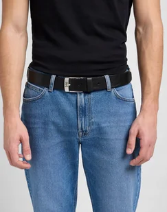 LEE LEATHER BELT LOGO BUCKLE BLACK 112331208 - Paski - miniaturka - grafika 1