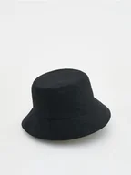 Czapki męskie - Reserved - Kapelusz bucket hat z lnem - czarny - miniaturka - grafika 1