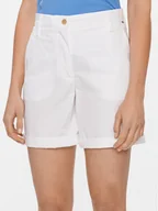 Spodenki damskie - Tommy Hilfiger Szorty materiałowe WW0WW41769 Biały Regular Fit - miniaturka - grafika 1