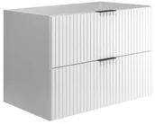 Szafki łazienkowe - Szafka biała do łazienki z 2 szufladami 80 cm H6-K18 - miniaturka - grafika 1