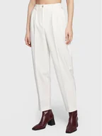 Spodnie damskie - Tommy Hilfiger Spodnie materiałowe WW0WW37287 Biały Tapered Fit - miniaturka - grafika 1