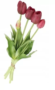 Tulipany Bukiet Tulipanów Kwiaty Gumowe 40cm 5Gał - Sztuczne kwiaty - miniaturka - grafika 1