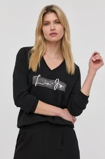 Bluzy damskie - LIU JO bluza damska kolor czarny z aplikacją - grafika 1
