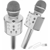 Instrumenty muzyczne dla dzieci - MAXY C.O. Mikrofon karaoke z głośnikiem srebrny 5902802913166 - miniaturka - grafika 1