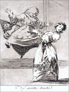Plate 74 from Los Caprichos- Dont scream, stupid (No grites, tonta), Francisco Goya - plakat Wymiar do wyboru: 40x50 cm - Plakaty - miniaturka - grafika 1