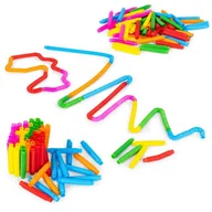 Zabawki interaktywne dla dzieci - Kolorowe rurki sensoryczne pop tube dla dzieci tuby antystresowe do łączenia 60 sztuk - miniaturka - grafika 1