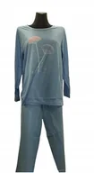 Piżamy damskie - PIŻAMA DAMSKA BAWEŁNA DŁUGI RĘKAW NIEBIESKA M - miniaturka - grafika 1
