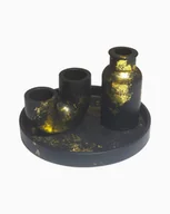 Świeczniki - Zestaw "Czarne Złoto" - 3 elementy - Świecznik - Wazon - Podstawka - miniaturka - grafika 1