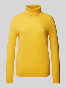 Sweter z dzianiny z golfem model ‘EXTRAFINE’ - Swetry damskie - miniaturka - grafika 1