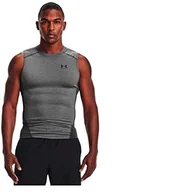 Koszulki sportowe męskie - Under Armour Męski Hg Armour Comp Sl 1361522 Bezrękawnik, Carbon Heather/Black, 3XL - miniaturka - grafika 1