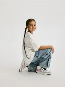 Spodnie i spodenki dla dziewczynek - Reserved - Jeansy wide leg cargo - niebieski - miniaturka - grafika 1