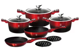 Berlinger Haus Zestaw garnków Black Burgundy Metallic Line 10 ks - Zestawy garnków i patelni - miniaturka - grafika 1