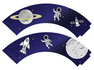 Gadżety na imprezę - Papilotki na babeczki Kosmos - 6 szt. - miniaturka - grafika 1