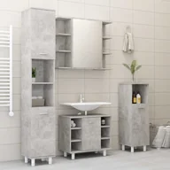 Meble łazienkowe - 3-częściowy zestaw mebli łazienkowych, szarość betonu, płyta - miniaturka - grafika 1
